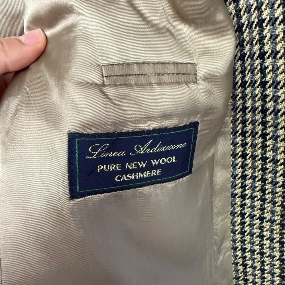 Linea Ardizzone Men’s Blazer Houndstooth Wool Cashmere Blend Made in Germany - Picture 4 of 13